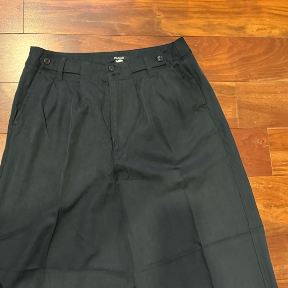 Madewell Harlow Black Wide Leg Pleated Trousers Size  12 High Rise Work Pants - Picture 3 of 6